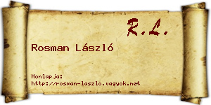 Rosman László névjegykártya